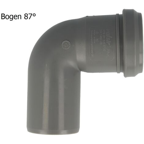 HT Bogen Ø 75 x 87°, mit einseitiger Steckmuffe und Gummidichtung