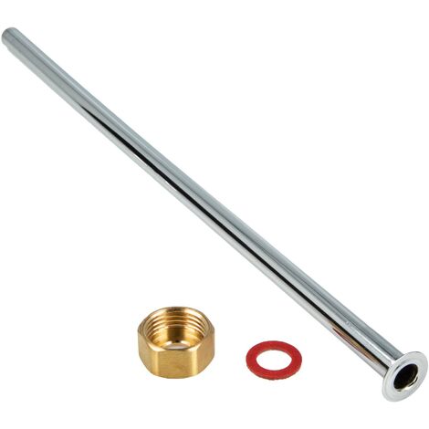 tecuro Kupferrohr, weich, Ø 10 mm x 500 mm, mit 1/2 Zoll Bördelrand inkl. Anschlussmutter