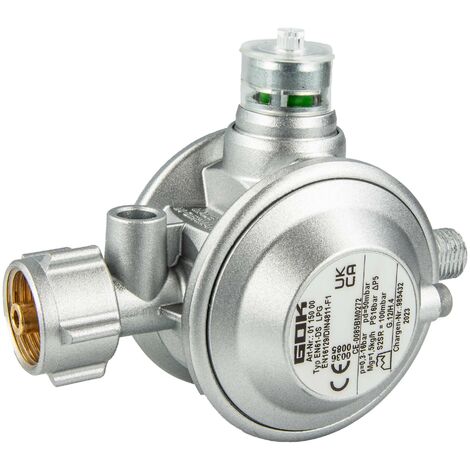 GOK Niederdruckregler Typ EN61-DS mit Überdrucksicherung KLF x G1/4LH-KN, 50mbar