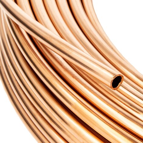 tecuro Kupferrohr, weich R220, RAL-DVGW, Ø 6 x 1,0 mm, Meterware als Ring gewickelt, nach EN 1057, DVGW