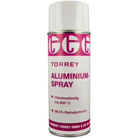 TORREY Aluminium Lack Spray 99% rein - Sprühdose  400 ml, hitzebeständig bis +800°C