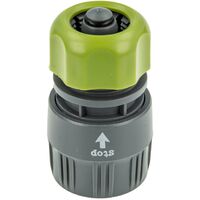 Hydro-Fit Schlauchkupplung Klickverbinder mit Wasserstopp für Schlauch 1/2 Zoll (Ø 12 mm) PVC-U Grau/Grün