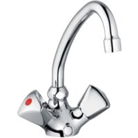 Zweigriff NIEDERDRUCK Waschtischarmatur classic line - mit HU-Rohrauslauf 145 mm