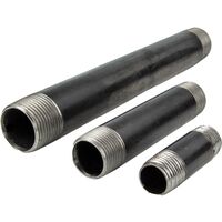 Rohrdoppelnippel - Langnippel Stahl schwarz, Typ 23, 1 1/2 Zoll x 110 mm