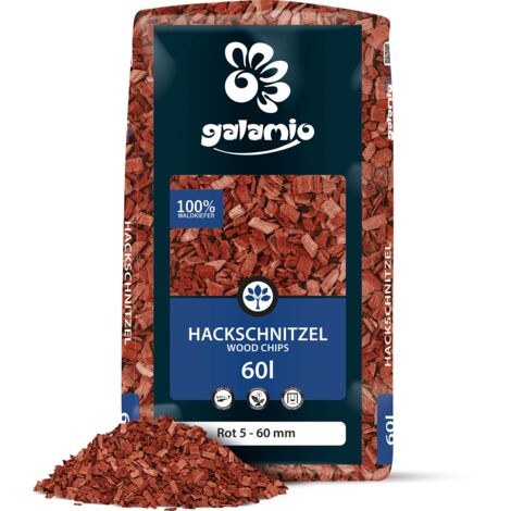 Galamio Holzhackschnitzel Rot 60l