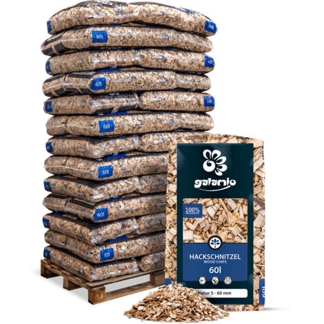 Galamio Holzhackschnitzel Natur 60l x 39 Sack 2340l