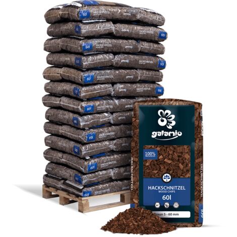 Galamio Holzhackschnitzel Braun 60l x 39 Sack 2340l