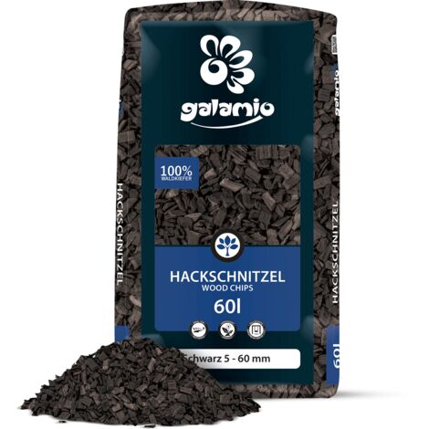 Galamio Holzhackschnitzel Schwarz 60l