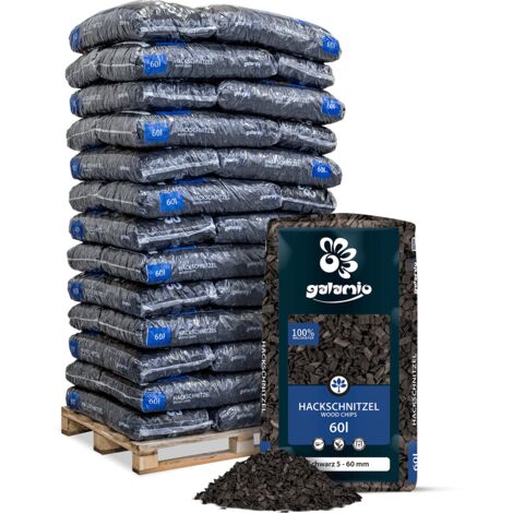 Galamio Holzhackschnitzel Schwarz 60l x 39 Sack 2340l