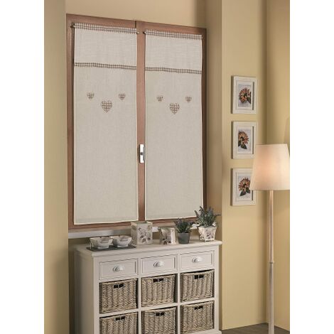 Home Collection TCCHE129/240 Tendina Coppia Cherie, Poliestere, Grigio, 60x240 cm, 2 Unita'