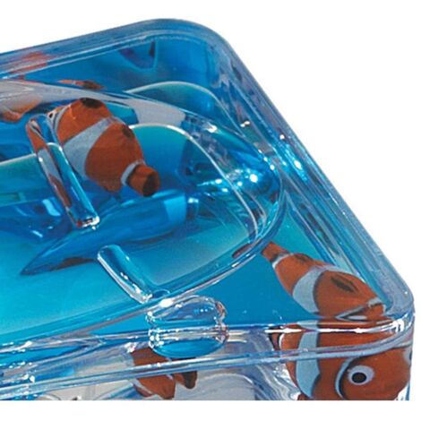Gedy Portasapone d'Appoggio Policarbonato Trasparente Color con Decoro 110x76x36mm Pyxix