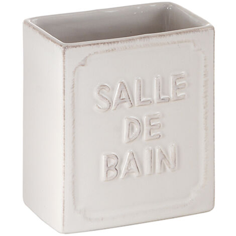 Gedy Vivienne portaspazzolini, Ceramica, Bianco, Taglia unica (1/2)