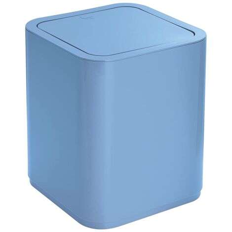 Gedy Seventy Pattumiera Bagno 8lt Colore Celeste con Coperchio Basculante in Plastica Leggera e Resistente, Cestino Bagno, Pattumiera da Bagno Portarifiuti, 100% Made in Italy Misure L20xP20xH24,6cm (1/4)