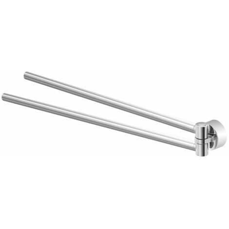 Inbagno Set Accessori Bagno a Muro in Acciaio Cromo Doppio Fissaggio Tasselli e Biadesivo 3M (40x5)