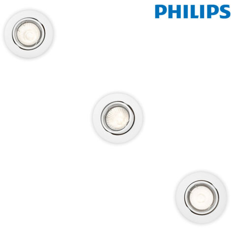 Lampada A Soffitto Philips Deltoid - 3 Faretti Orientabili, Senza Lampadine, Bianco, 28W Ciascuno - 5