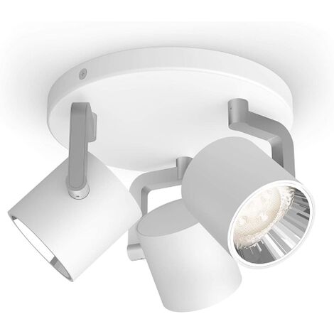 Philips Faretto Byrl, 3 Punti Luce, LED SceneSwitch, Metallo Bianco [Classe di efficienza energetica A] (1/3)