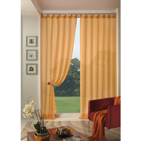 Home Collection Boucle Tenda, Poliestere, Giallo, 140x290 cm