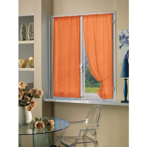 Home Collection TCBUC118/240 Tendina Coppia Boucle, Poliestere, Arancio, 70 x 240 cm, 2 Unita'