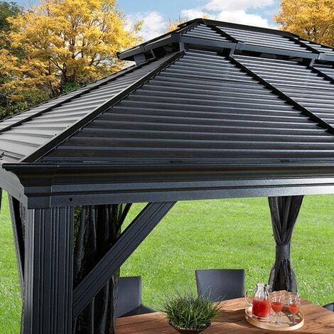 Hoteel gazebo 3x3 impermeabile stabile resistente all'inverno gazebo  pieghevole gazebo da giardino con zanzariera Doppio tetto per patio,  giardino