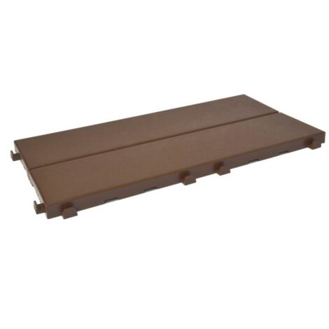 Piastrelle autobloccanti in Plastica con Finitura ad Effetto Legno 37,7 x 18,6 cm da Interno Esterno e Giardinoi PEZZI 8 Colore: 4c2b11