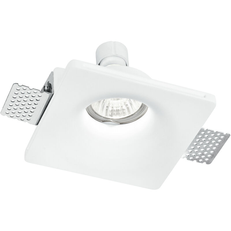 Faretto LED 8W moderno incasso quadrato gesso soffitto lampada GU10 12x12cm  LUCE 6000K