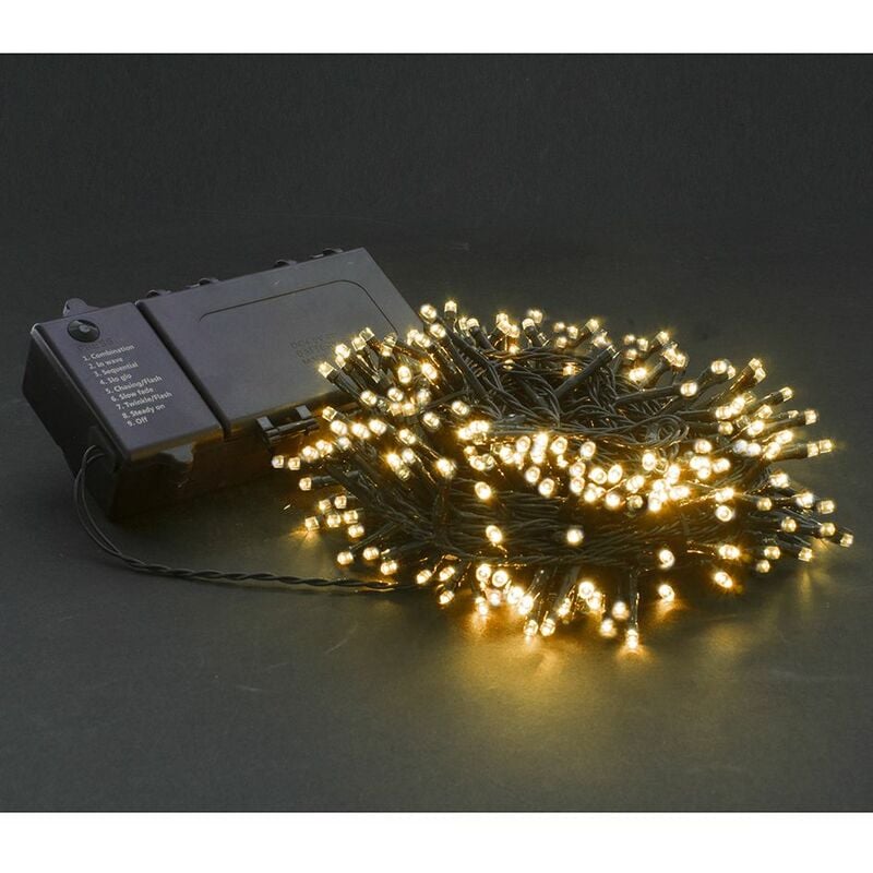 LUCI DI NATALE A LED 180 LUCI BIANCO FREDDO/BIANCO CALDO A BATTERIA CON  TIMER 9MT - USO ESTERNO