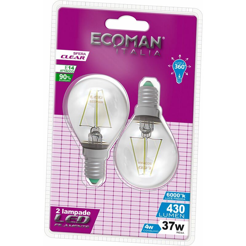 Ecoman lampade LED 15 w luce fredda