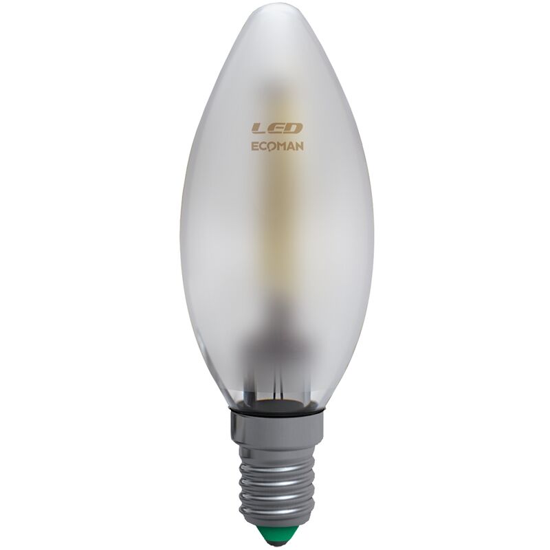 Lampadina LED Goccia E27 5W luce calda 3000K ECOMAN vetro trasparente