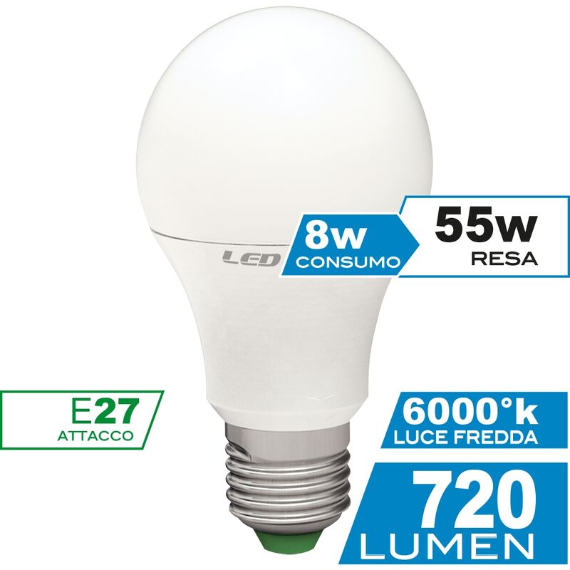 Lampadina LED Goccia E27 12W luce calda 3000K ECOMAN dimmerabile