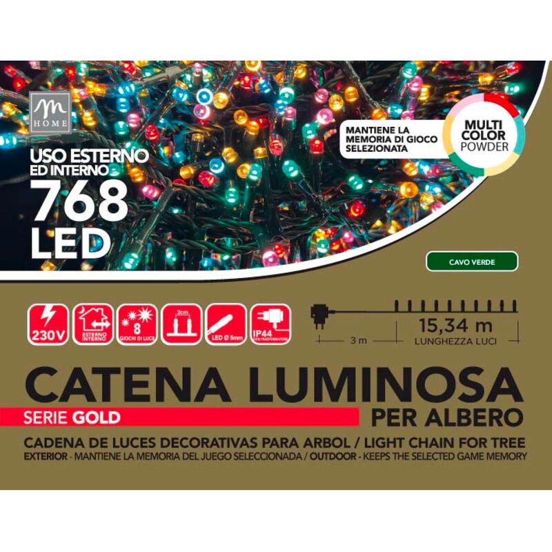 Catena luminosa a batteria 300 minilucciole led con memory controller timer  - reflex - multicolor