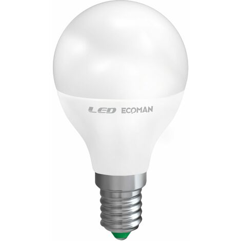 Lampadina LED Candela E14 6W luce calda 3000K ECOMAN vetro trasparente