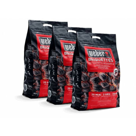 KIT 3 SACCHI di Bricchetti Weber da 8kg