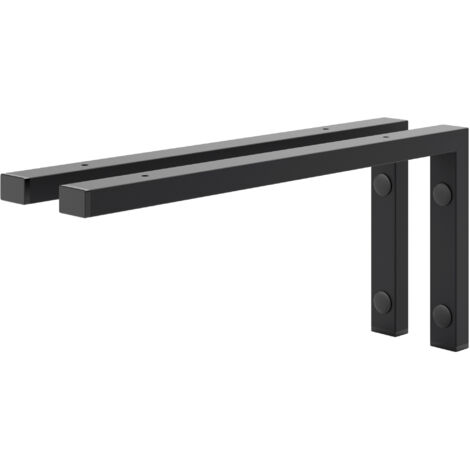 Holzbrink 2x Wandkonsole Schwarz für Waschtisch, 450x200 mm Modell L