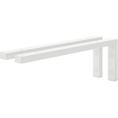 Holzbrink 2x Wandkonsole Weiß für Waschtisch, 450x150 mm Modell L