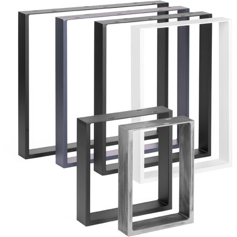 Holzbrink Tischbeine Metall Schwarz Tischkufen / Tischgestell für Couchtisch, Esstisch, Schreibtisch 2 Stück Möbelfüße 40 x 43 cm