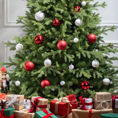 FAIRYTREES Weihnachtsbaum knstlich 220cm BAYERISCHE Tanne Premium Made in  EU Christbaum Holzstnder Tannenbaum knstlich mit Naturgetreue Spritzguss  Elemente