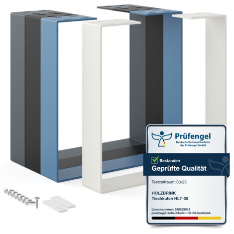 HOLZBRINK Tischbeine Metall Grauweiß 1 Stück  Tischkufen/Tischgestell für Couchtisch, Esstisch, Schreibtisch, Sitzbank  Möbelfüße size: 40x43cm