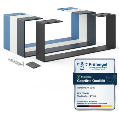HOLZBRINK Tischbeine Metall Schwarz 1 Stück Tischkufen/Tischgestell für Couchtisch, Esstisch, Schreibtisch, Sitzbank Möbelfüße size: 50x20cm