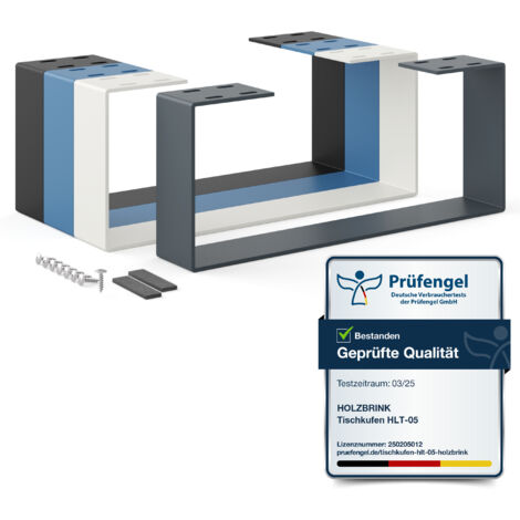 HOLZBRINK Tischbeine Metall Grau 1 Stück Tischkufen/Tischgestell für Couchtisch, Esstisch, Schreibtisch, Sitzbank Möbelfüße size: 50x20cm
