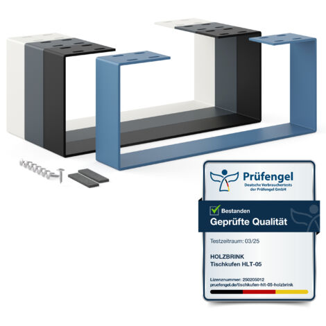 HOLZBRINK Tischbeine Metall Distant Blue 1 Stück Tischkufen/Tischgestell für Couchtisch, Esstisch, Schreibtisch, Sitzbank Möbelfüße size: 50x20cm