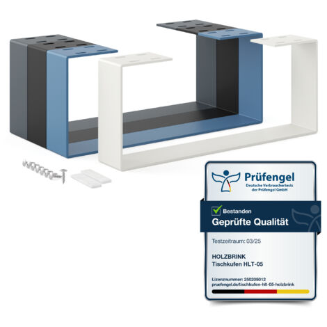 HOLZBRINK Tischbeine Metall Grauweiß 1 Stück  Tischkufen/Tischgestell für Couchtisch, Esstisch, Schreibtisch, Sitzbank  Möbelfüße size: 50x20cm