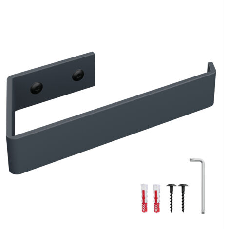 HOLZBRINK Toilettenpapierhalter Anthrazit matt 164x72 mm Klopapierhalter mit Wandmontage für Badezimmer, Toilette WC Papier Halterung zum Bohren