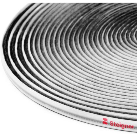 STEIGNER Bürstendichtung Schiebetür Kleiderschrank 4,8x4 mm 15m Selbstklebende Türdichtung für Garderobe, Schlafzimmer, Ankleidezimmer Farbe: Schwarz