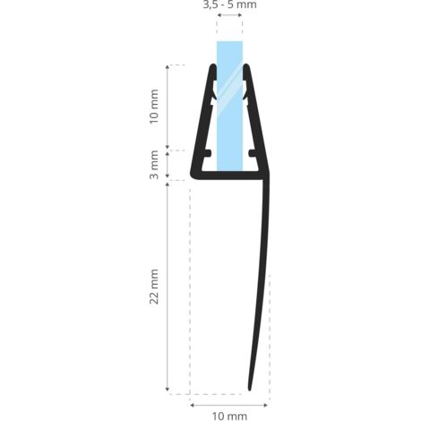 STEIGNER Duschdichtung, 30cm, Glasstärke 3,5/4/ 5 mm, Vorgebogene PVC Ersatzdichtung für Runddusche, UK04