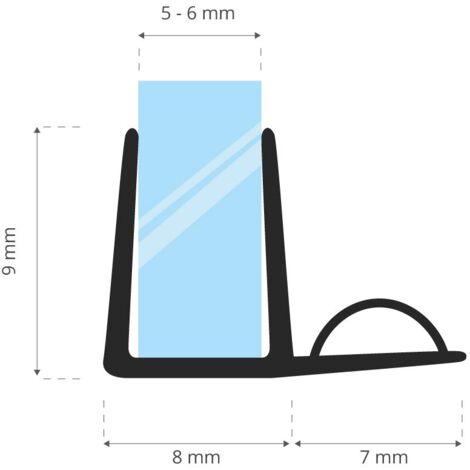 STEIGNER Duschdichtung, 30cm, Glasstärke 5/6 mm, Gerade PVC Ersatzdichtung für Dusche, UK19