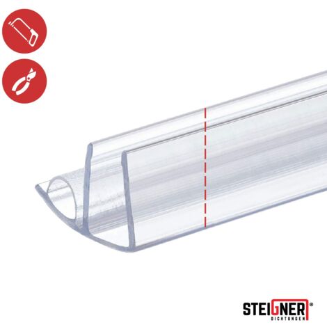 STEIGNER Duschdichtung, 30cm, Glasstärke 5/6 mm, Gerade PVC Ersatzdichtung für Dusche, UK19