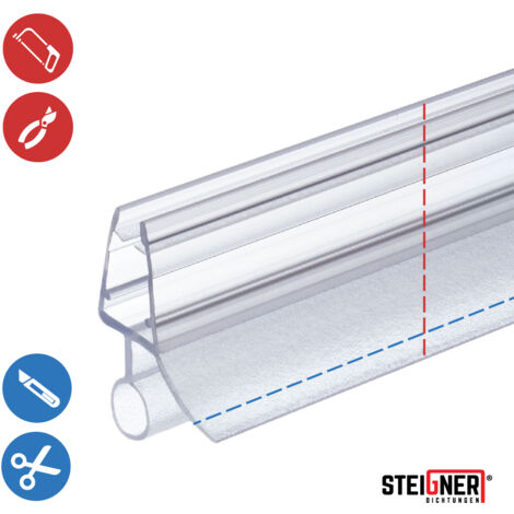 STEIGNER Duschdichtung, 30cm, Glasstärke 3,5/4/ 5 mm, Vorgebogene PVC Ersatzdichtung für Runddusche, UK18