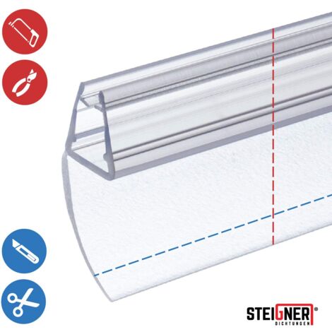 STEIGNER Duschdichtung, 30cm, Glasstärke 6/7/ 8 mm, Vorgebogene PVC Ersatzdichtung für Runddusche, UK55