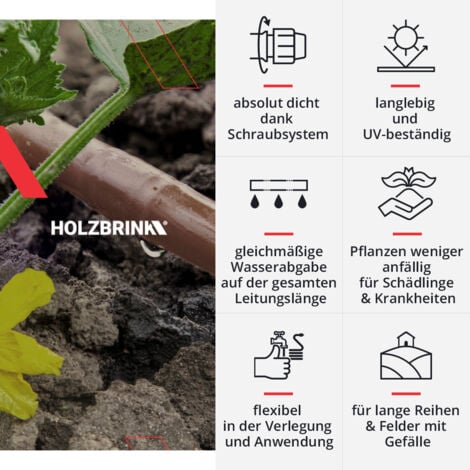 HOLZBRINK Bewässerungssystem Tropfbewässerung für Thuja Hecken, 10 m