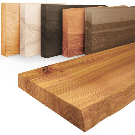 LAMO Manufaktur Wandregal Holz Baumkante, Bücherregal Pure ohne Befestigung, Farbe: Rustikal 40cm, LW-01-A-003-40